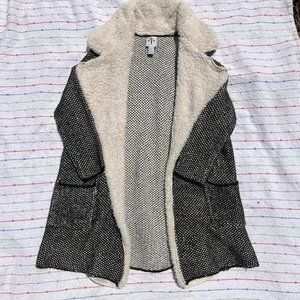 Black and white fur cardigan
